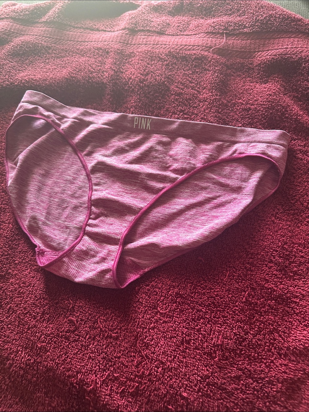 NWOT PINK Low-Rise Bikini Briefs in Heathered Pink